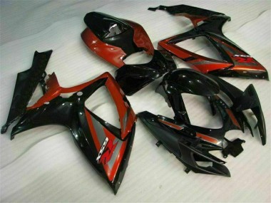 GSXR 600 / 750 K6 2006-2007 Motorrad Verkleidungen - Schwarz Rot