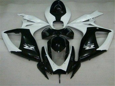GSXR 600 / 750 K6 2006-2007 Motorrad Verkleidungen - Schwarz Weiß
