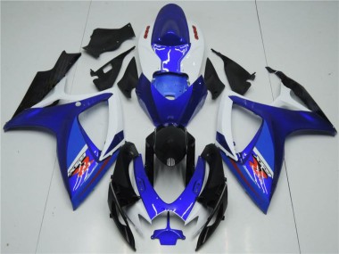 GSXR 600 / 750 K6 2006-2007 Motorrad Verkleidungen - Weiß Blau