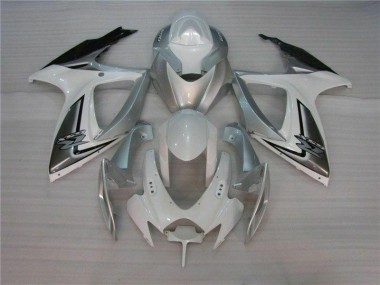 GSXR 600 / 750 K6 2006-2007 Motorrad Verkleidungen - Weiß Silber