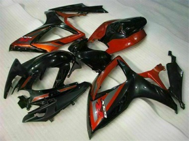 GSXR 600 / 750 K6 2006-2007 Motorrad Vollverkleidung - Schwarz Rot