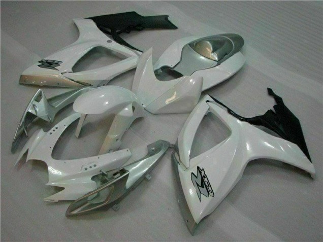 GSXR 600 / 750 K6 2006-2007 Motorrad Vollverkleidung - Weiß Silber GSXR 600 / 750 K6 2006-2007 Motorrad Vollverkleidung - Weiß Silber