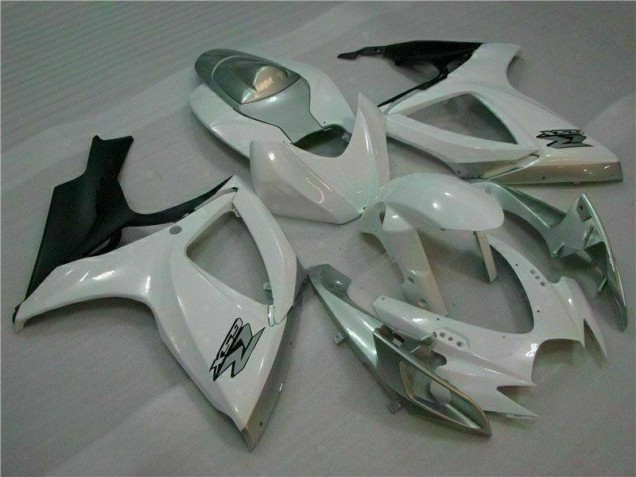 GSXR 600 / 750 K6 2006-2007 Motorrad Vollverkleidung - Weiß Silber GSXR 600 / 750 K6 2006-2007 Motorrad Vollverkleidung - Weiß Silber