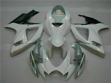 GSXR 600 / 750 K6 2006-2007 Motorrad Vollverkleidung - Weiß Silber