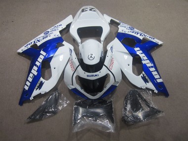 GSXR 600 K1 K2 K3 2001-2003 Motorrad Verkleidung - Weiß Blau Motul
