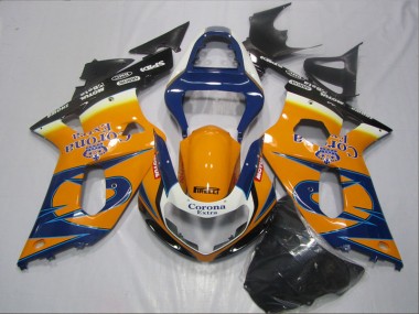 GSXR 600 K1 K2 K3 2001-2003 Motorrad Verkleidungen - Blau Orange Corona Extra