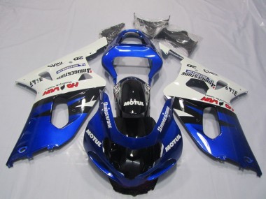 GSXR 600 K1 K2 K3 2001-2003 Motorrad Verkleidungen - Blau Weiß Motul