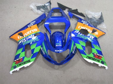 GSXR 600 K1 K2 K3 2001-2003 Motorrad Verkleidungen - BlauGrün Telefumia Movistar