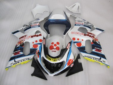 GSXR 600 K1 K2 K3 2001-2003 Motorrad Verkleidungen - Weiß Blau Dunkel Hund