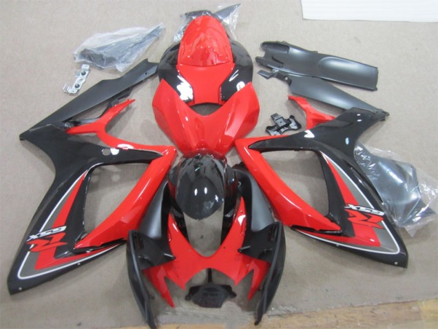 GSXR 600 K6 2006-2007 Motorrad Verkleidung - Schwarz Rot GSXR 600 K6 2006-2007 Motorrad Verkleidung - Schwarz Rot