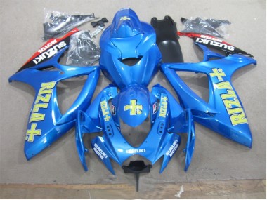 GSXR 600 K6 2006-2007 Motorrad Verkleidungen - Blau Gelb Rizla