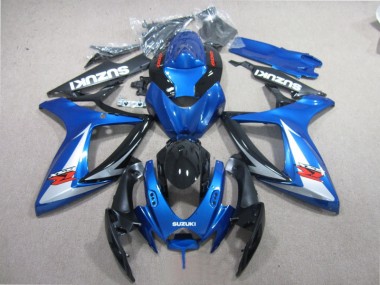 GSXR 600 K6 2006-2007 Motorrad Verkleidungen - Blau Schwarz Weiß