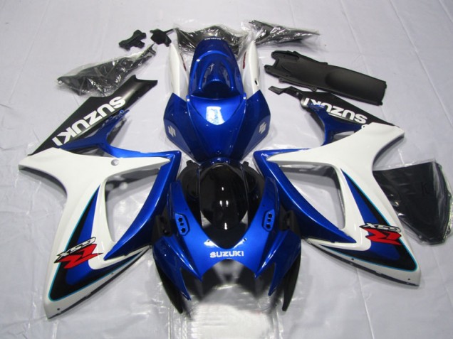 GSXR 600 K6 2006-2007 Motorrad Verkleidungen - Blau Weiß GSXR 600 K6 2006-2007 Motorrad Verkleidungen - Blau Weiß