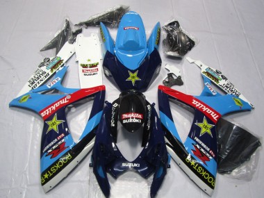 GSXR 600 K6 2006-2007 Motorrad Verkleidungen - Blau Weiß Rockstar Makita