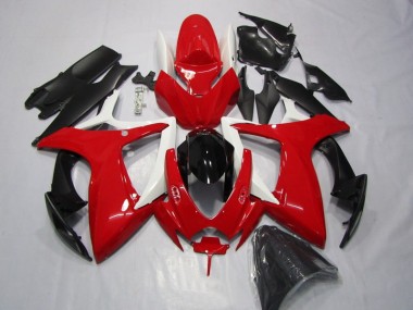 GSXR 600 K6 2006-2007 Motorrad Verkleidungen - Rot Schwarz