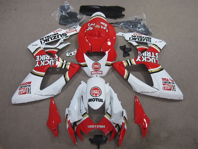 GSXR 600 K6 2006-2007 Motorrad Verkleidungen - Rot Weiß Lucky Strike Motul GSXR 600 K6 2006-2007 Motorrad Verkleidungen - Rot Weiß Lucky Strike Motul