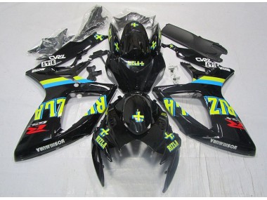 GSXR 600 K6 2006-2007 Motorrad Verkleidungen - Schwarz Gelb Rizla