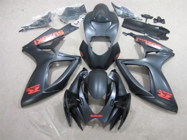 GSXR 600 K6 2006-2007 Motorrad Verkleidungen - Schwarz Rot Aufkleber