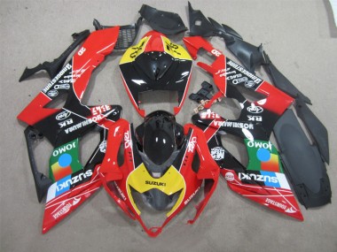GSXR 600 K6 2006-2007 Motorrad Verkleidungen - Schwarz Rot Gelb Jomo