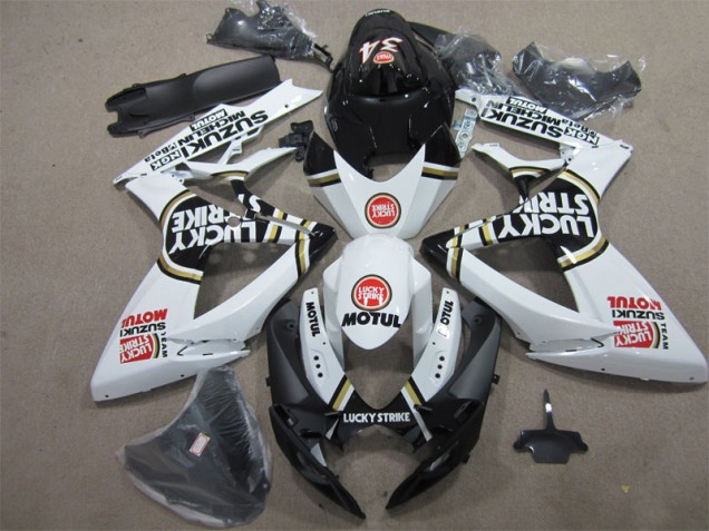 GSXR 600 K6 2006-2007 Motorrad Verkleidungen - Schwarz Weiß Lucky Strike Motul GSXR 600 K6 2006-2007 Motorrad Verkleidungen - Schwarz Weiß Lucky Strike Motul