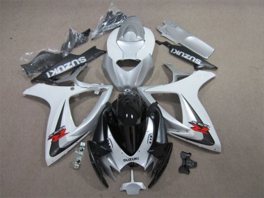 GSXR 600 K6 2006-2007 Motorrad Verkleidungen - Schwarz Weiß