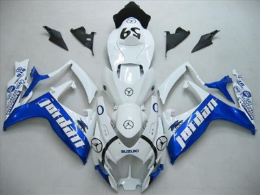 GSXR 600 K6 2006-2007 Motorrad Verkleidungen - Weiß Blau Jordan
