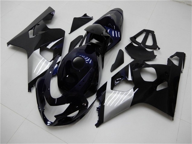 Suzuki GSXR 600/750 Motorrad Verkleidung 2004-2005 - Glanzendes Schwarz Silber Blau