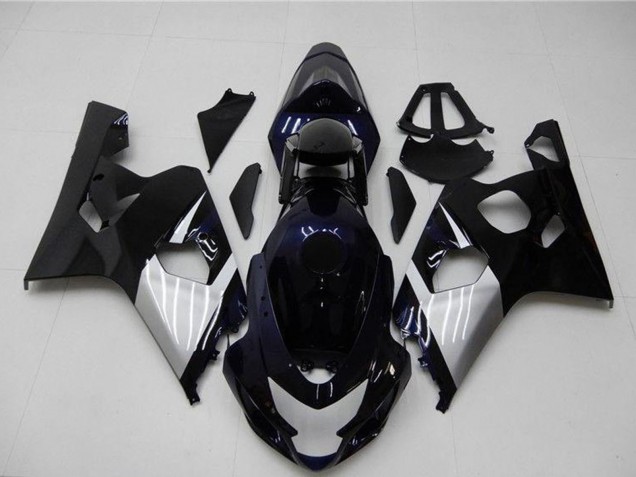 Suzuki GSXR 600/750 Motorrad Verkleidung 2004-2005 - Glanzendes Schwarz Silber Blau
