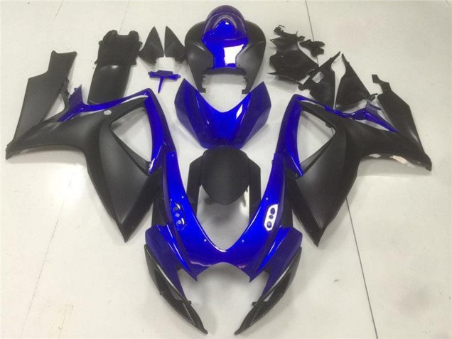 Suzuki GSXR 600/750 Motorrad Verkleidung 2006-2007 - Blau Matt Schwarz