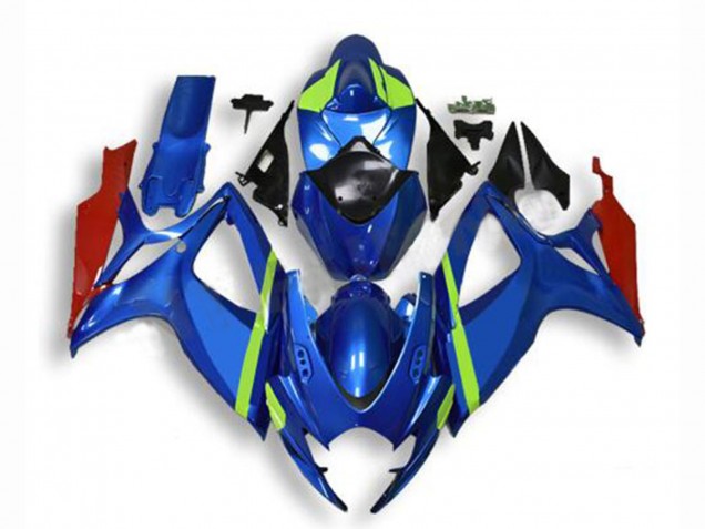 Suzuki GSXR 600/750 Motorrad Verkleidung 2006-2007 - Blau Grun Rot
