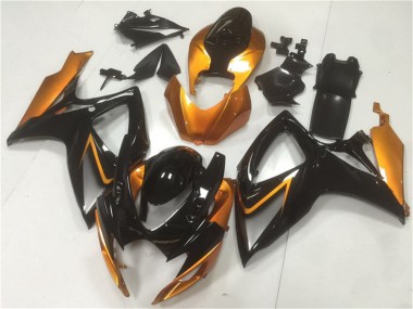 Suzuki GSXR 600/750 Motorrad Verkleidung 2006-2007 - Orange Glanzendes Schwarz