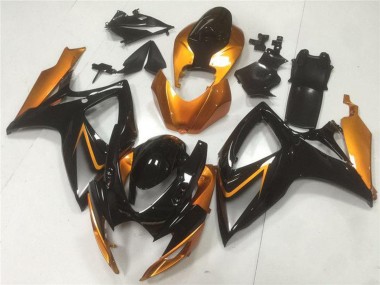 Suzuki GSXR 600/750 Motorrad Verkleidung 2006-2007 - Orange Glanzendes Schwarz