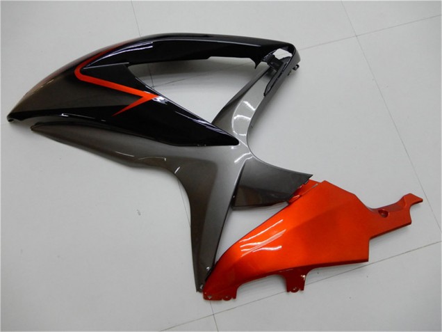 Suzuki GSXR 600/750 Motorrad Verkleidung 2008-2010 - Orange Grau Glanzendes Schwarz