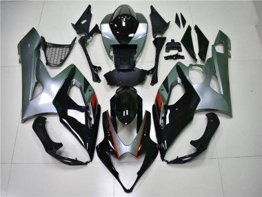 Suzuki GSXR 1000 Motorrad Verkleidung 2005-2006 - Glanzendes Schwarz Silber