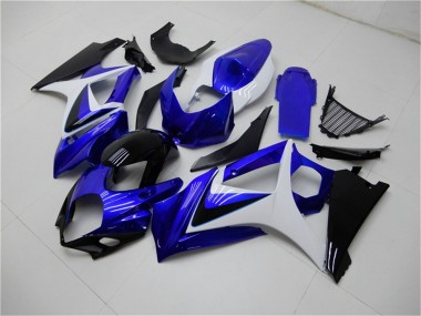 Suzuki GSXR 1000 Motorrad Verkleidung 2007-2008 - Weiss Blau Schwarz Kein Aufkleber
