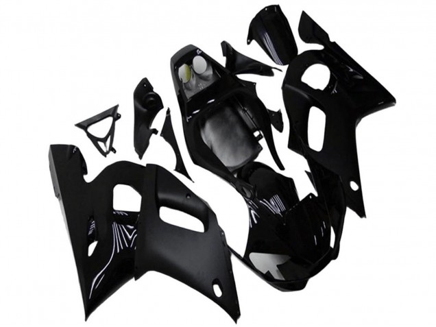 Yamaha YZF R6 Motorrad Verkleidung 1998-2002 - Glanzendes Schwarz Matt Schwarz