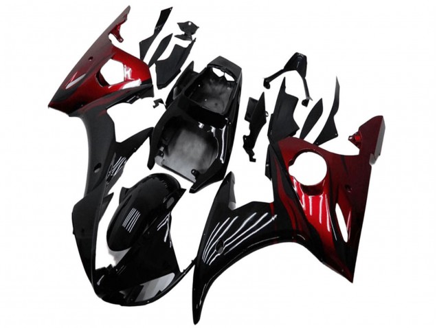Yamaha YZF R6 Motorrad Verkleidung Kit 2003-2004 - Glanzendes Schwarz Rot