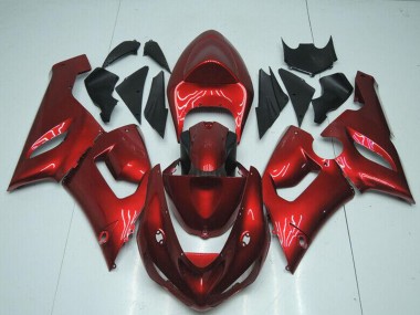 Kawasaki ZX6R Motorrad Verkleidung 2005-2006 - Bonbon Rot