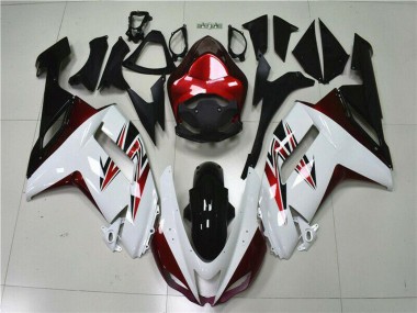 Kawasaki ZX6R Motorrad Verkleidung 2007-2008 - Weiss Schwarz Rot