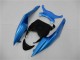 Kawasaki ZX6R Motorrad Verkleidung 2009-2012 - Hellblau Glanzendes Schwarz