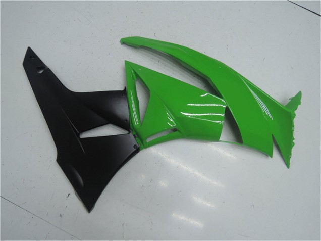 Kawasaki ZX6R Motorrad Verkleidung Kit 2009-2012 - Grun Glanzendes Schwarz