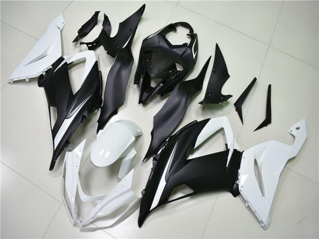 Kawasaki ZX6R Abs Verkleidungen 2013-2018 - Weiss Matt Schwarz