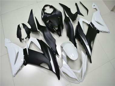 Kawasaki ZX6R Abs Verkleidungen 2013-2018 - Weiss Matt Schwarz