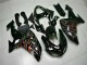 Kawasaki ZX10R Motorrad Verkleidung Kit 2006-2007 - Glanzendes Schwarz Rot Flamme