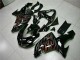 Kawasaki ZX10R Motorrad Verkleidung Kit 2006-2007 - Glanzendes Schwarz Rot Flamme