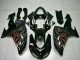 Kawasaki ZX10R Motorrad Verkleidung Kit 2006-2007 - Glanzendes Schwarz Rot Flamme