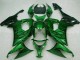 Kawasaki ZX10R Motorrad Verkleidung 2008-2010 - Glanzendes Schwarz Grun Flamme