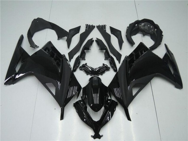 Kawasaki Ninja 300 EX300R Motorrad Verkleidung 2013-2024 - Glanzendes Schwarz Matt Schwarz