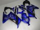 Kawasaki Ninja 300 EX300R Motorrad Verkleidung 2013-2017 - Blau Schwarz Weiss Flamme