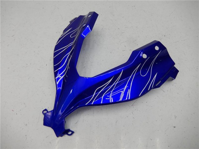 Kawasaki Ninja 300 EX300R Motorrad Verkleidung 2013-2017 - Blau Schwarz Weiss Flamme
